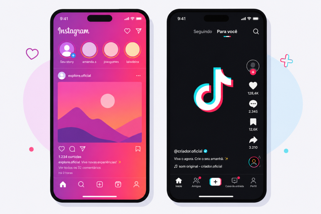 Instagram vs TikTok comparação entre as duas maiores redes sociais