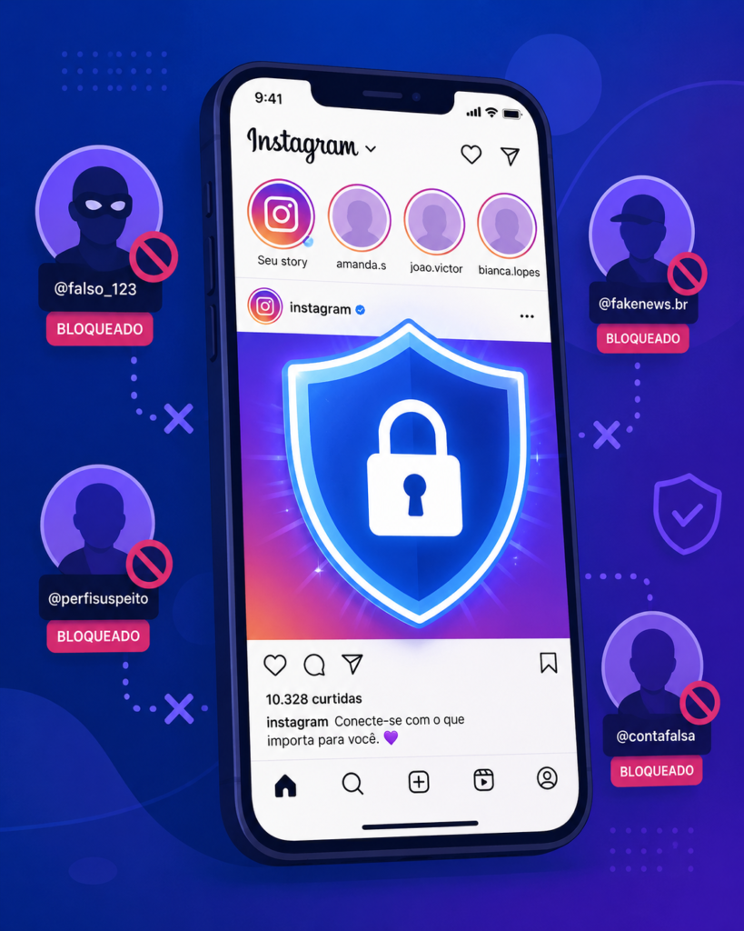 spam no Instagram - ilustração de proteção de conta contra contas falsas