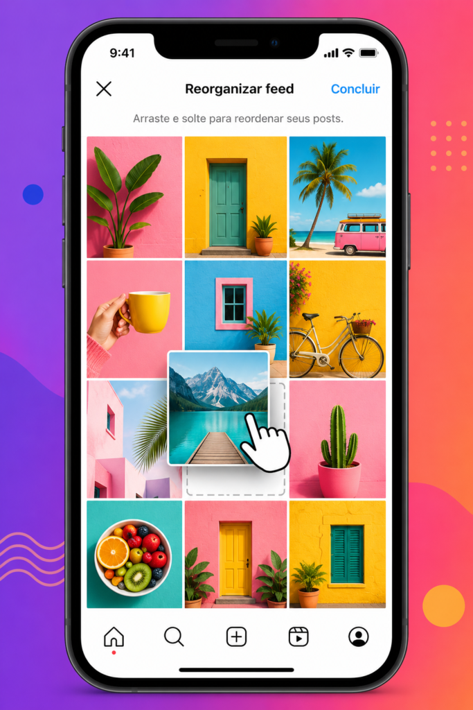 Como reorganizar posts no Instagram usando a nova função de reordenar grade