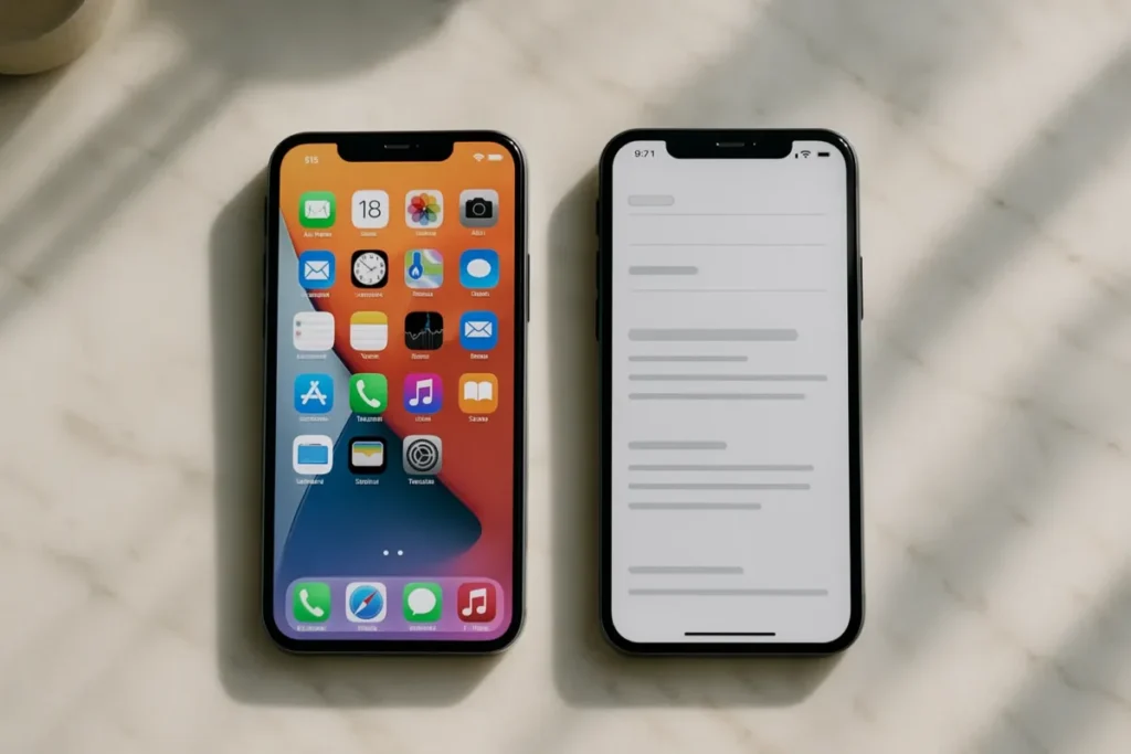 Dois celulares comparando perfis e padronização do mesmo nome de usuário