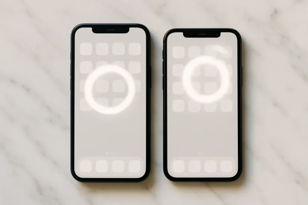 Dois celulares lado a lado representando troca de nome de usuário no Instagram e TikTok