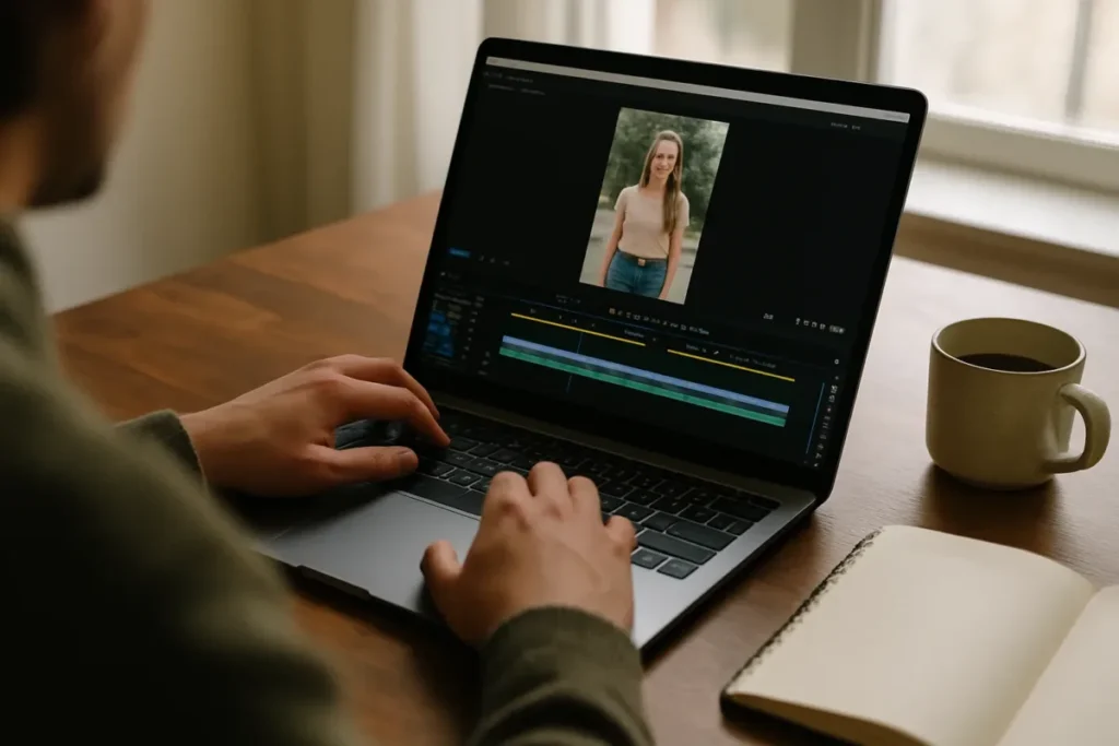 Edição de vídeo vertical em notebook para aumentar retenção nos reels
