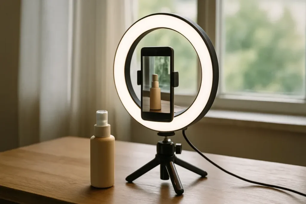 Gravação de vídeo vertical para criativo de anúncio em Reels